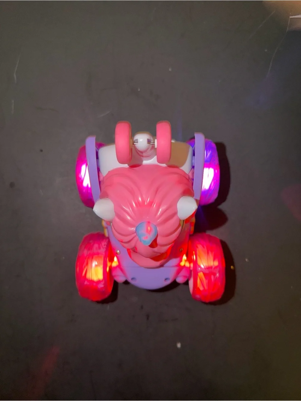 Pink Unicorn Pull-Back Toy Car with Rainbow Accents